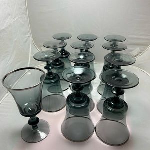 GORHAM - Midnight Mist Smoke Platinum Trim/ 12 -8oz. Water glasses